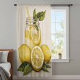 thumbnail image 4 of Summer Lemon Sheer Curtains 72 Inches Long, Yellow Fruits Green Leaf Vintage Light Filering Curtains, Breathable Simi Curtain Privacy Drapes for Living Room Bedroom Lightweight Window Treatment, 4 of 9