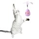 thumbnail image 4 of Juguete dispensador de golosinas para gatos con pluma, interactivo, evita que se vuelque, alimentador lento para gatos, bola de rompecabezas, rosa y morado, 4 of 10
