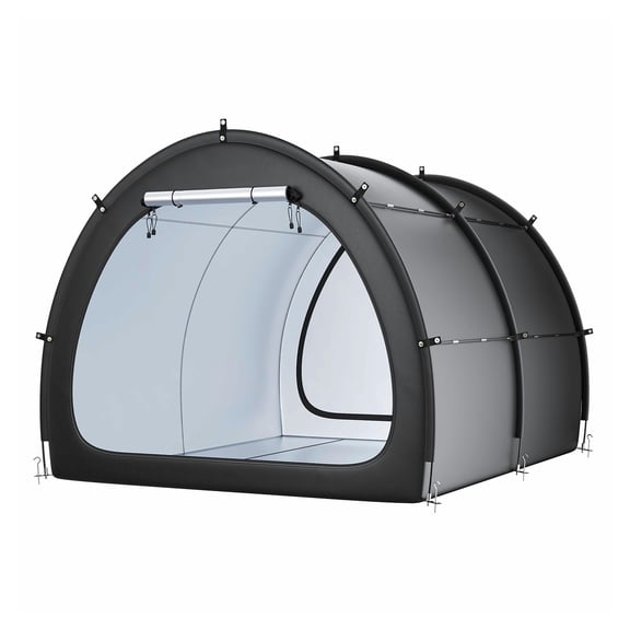 Bike Storage Tent 5  Bikes, Waterproof Outdoor Bicycle Shelter, Fan-Shaped Tent with Ventilation & Fiberglass Poles