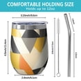 thumbnail image 5 of 12oz Stemless Wine Tumblers Modern Art Geometric Vacuum Insulated Stainless Steel Travel Tumbler Cups Mug with Lid and Straw for Champaign,Cocktail,Beer with Cleaning Brush, 5 of 5