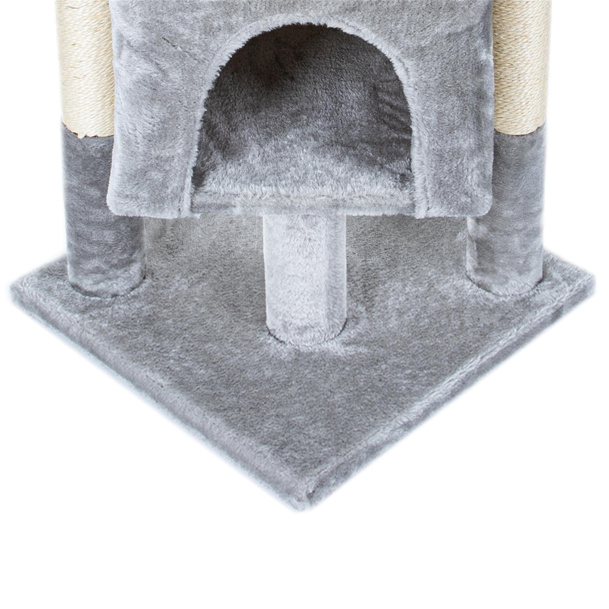 Kadyn 28" Multi-Level Cat Tree Tower Cat Condo with Scratching Posts, Jump Platform Top Perch and Dangling Ball, Gray Kadyn 28" Multi-Level Cat Tree Tower Cat Condo with Scratching Posts, Jump Platform Top Perch and Dangling Ball, Gray
