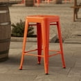 thumbnail image 4 of 24" High Orange Metal Backless Counter Height Stool For Indoor or Outdoor Use, 4 of 5