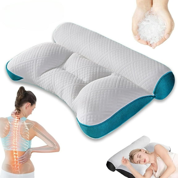 Auricz Pillow, 2025 Upgraded Cloud Nest Down Pillow, Sleep Enhancing Cervical Support Comfort Goose Down Pillows, Ergonomic Sleeping Zone Design, for Back, Stomach or Side Sleepers