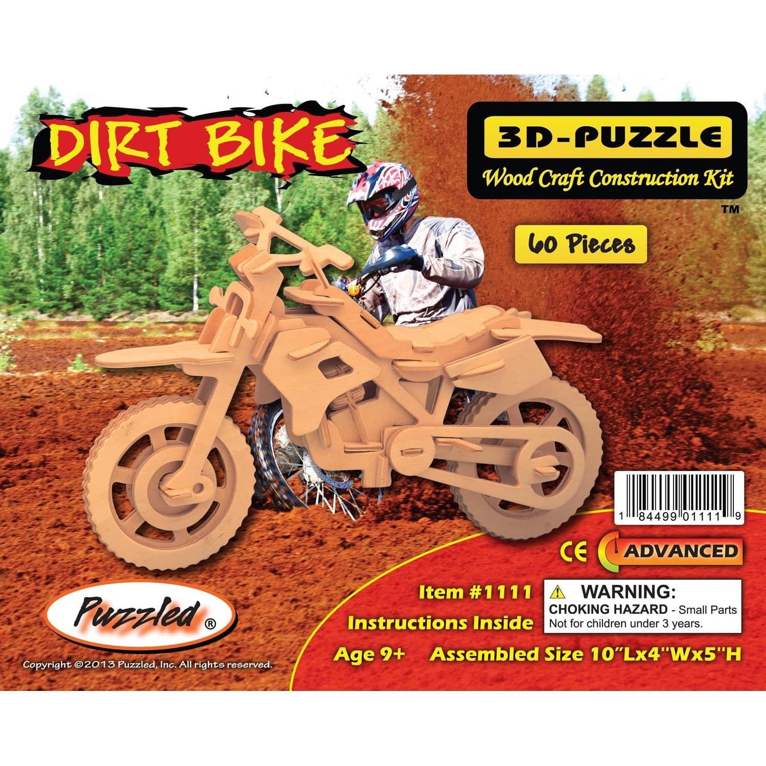 Puzzled Dirtbike 3D Woodcraft Jigsaw Construction Puzzle Kit Unique