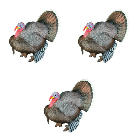 3 PCS Turkey Figure Decoration Toy Miniature Realistic Figurine Child