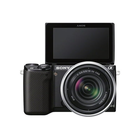 Sony alpha NEX-5R 16.1 Megapixel Mirrorless Camera with Lens, 18 mm, 55 mm, Black