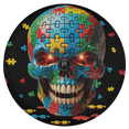 thumbnail image 3 of Lotusprinthandmade Autism Awareness Puzzle Skull Spare Tire Cover With Backup Camera Hole (30 in), 3 of 7