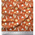 thumbnail image 1 of Soimoi Orange polyester Crepe Fabric Tea Bag,Herbs & Lemon Slice Vegetable Decor Fabric Printed Yard 52 Inch Wide, 1 of 1