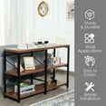 thumbnail image 6 of Gymax 47'' Console Table 3 Tier Industrial Sofa Table Metal Frame Rustic Brown, 6 of 10