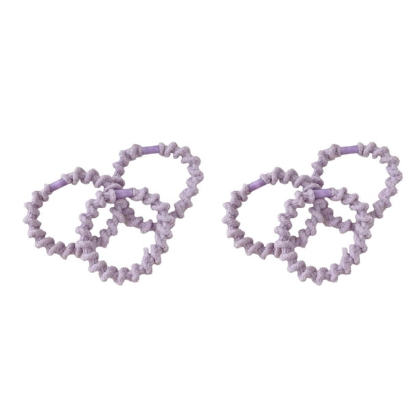 Cuerda para el Cabello Minnieouse 3 uds Bandas de Goma Roscadas Color Verde Violeta Claro Rosa Crema Negro