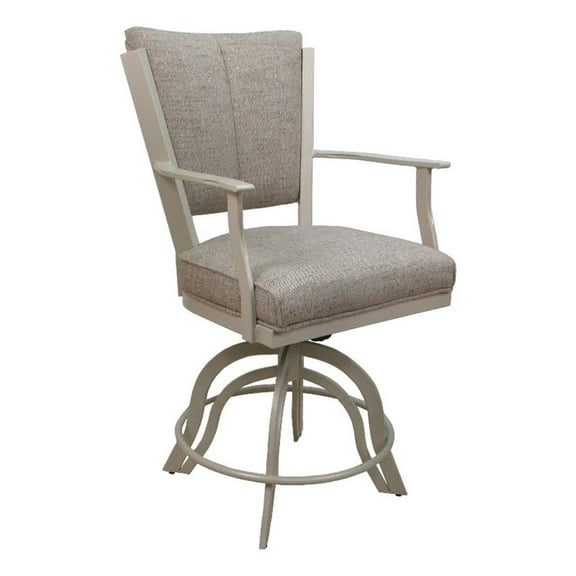Montana Swivel 30" Metal Bar Stool - Hemsath Driftwood Fabric - Beige Frame