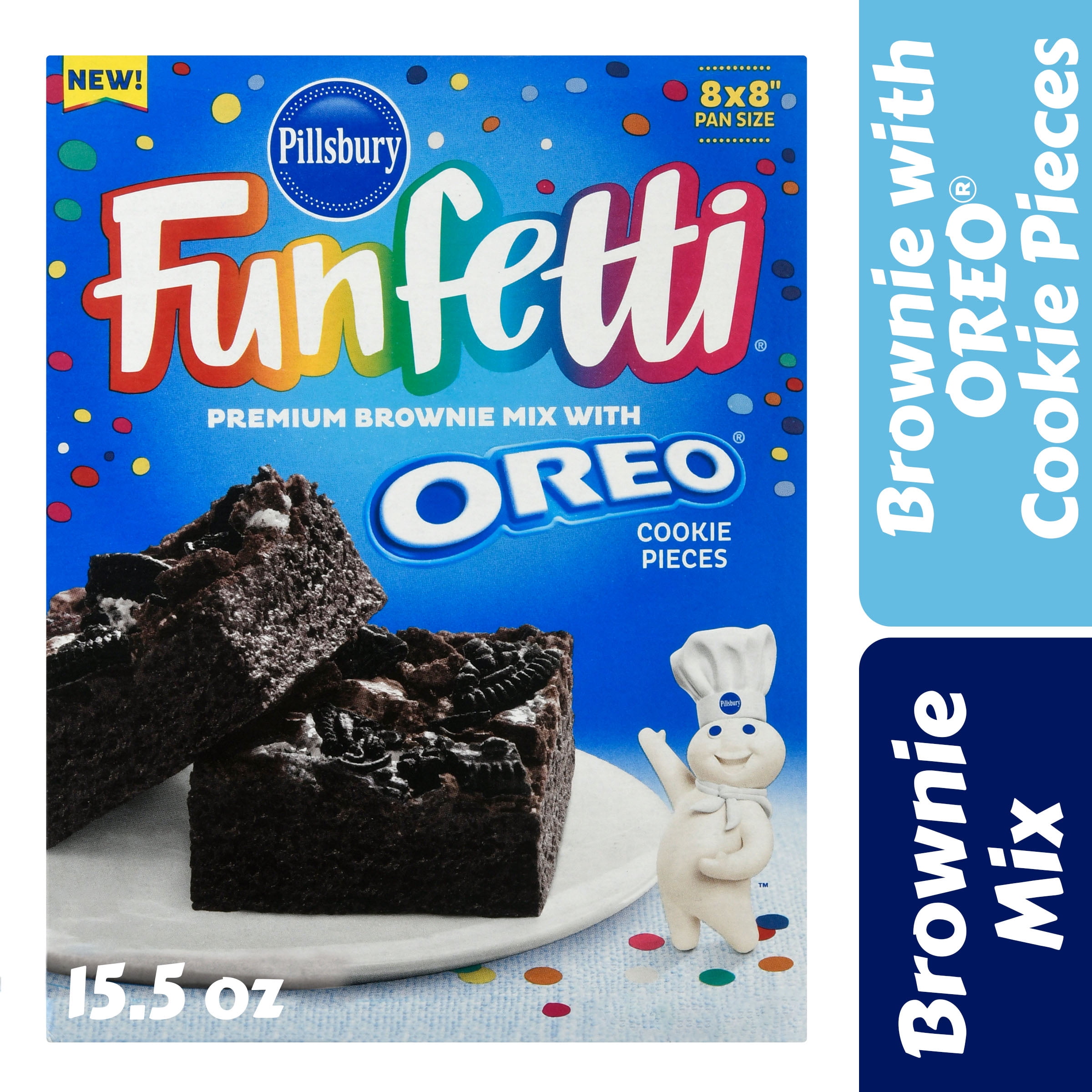 Pillsbury Funfetti Premium Brownie Mix with OREO Cookie Pieces, 15.5 Oz Box