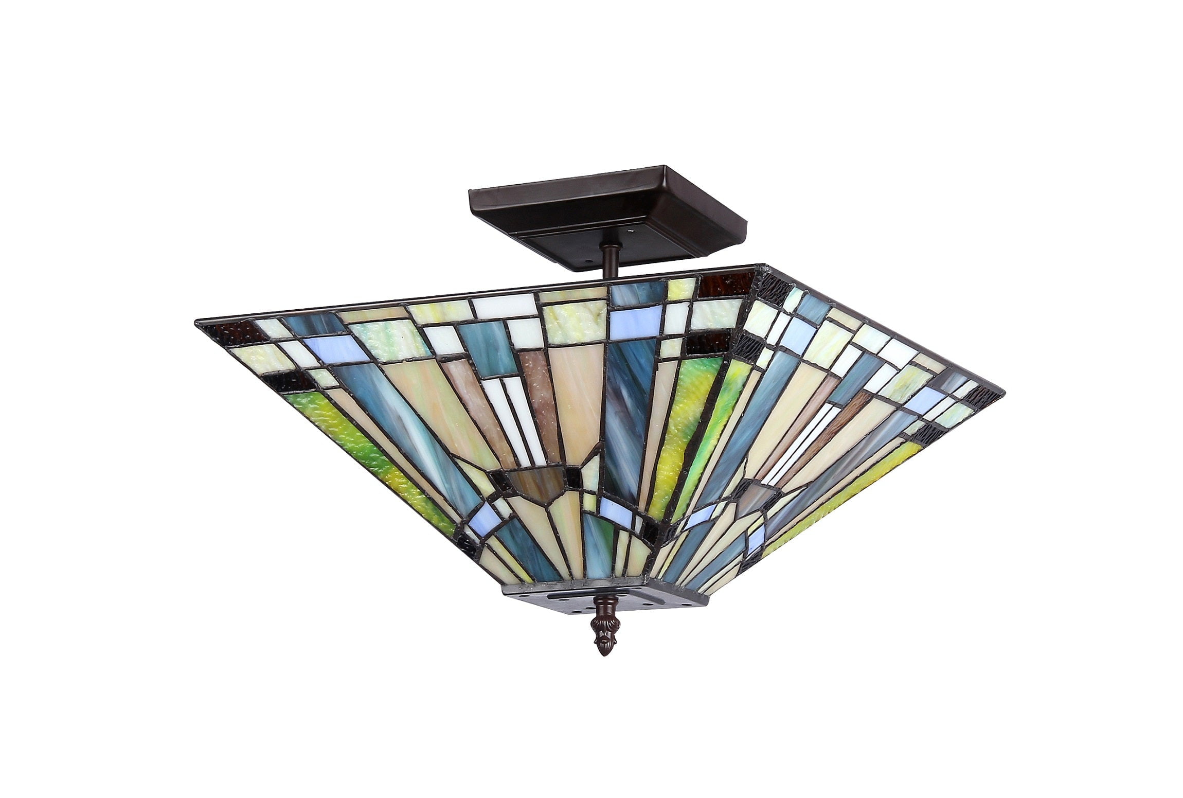 RADIANCE Goods Mission 2 Light Semi-Flush Ceiling Fixture 14" Shade