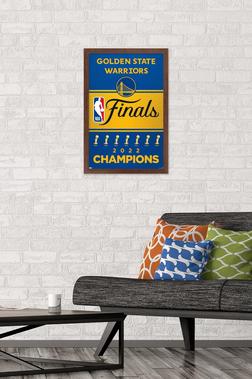 NBA Golden State Warriors - 2022 Commemorative NBA Finals Team Logo Wall Poster, 14.725" x 22.375" Framed