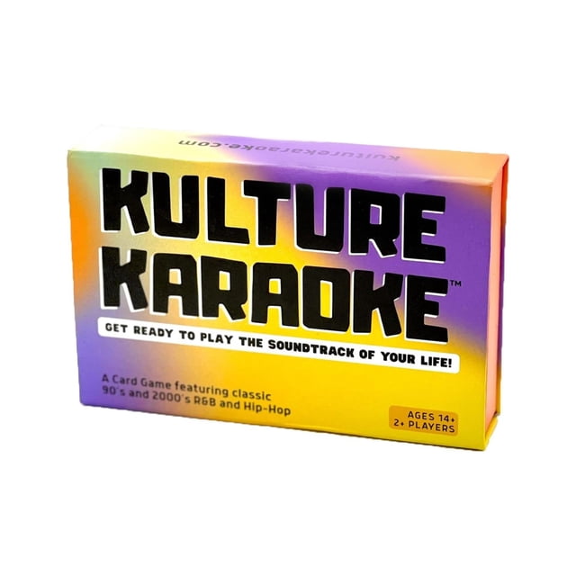 Kulture Karaoke: Kulture Karaoke ayuda en tu juego o noche de karoke con estas tarjetas que te brindarán ideas de canciones y categorías divertidas para más de 2 jugadores, mayores de 14 años