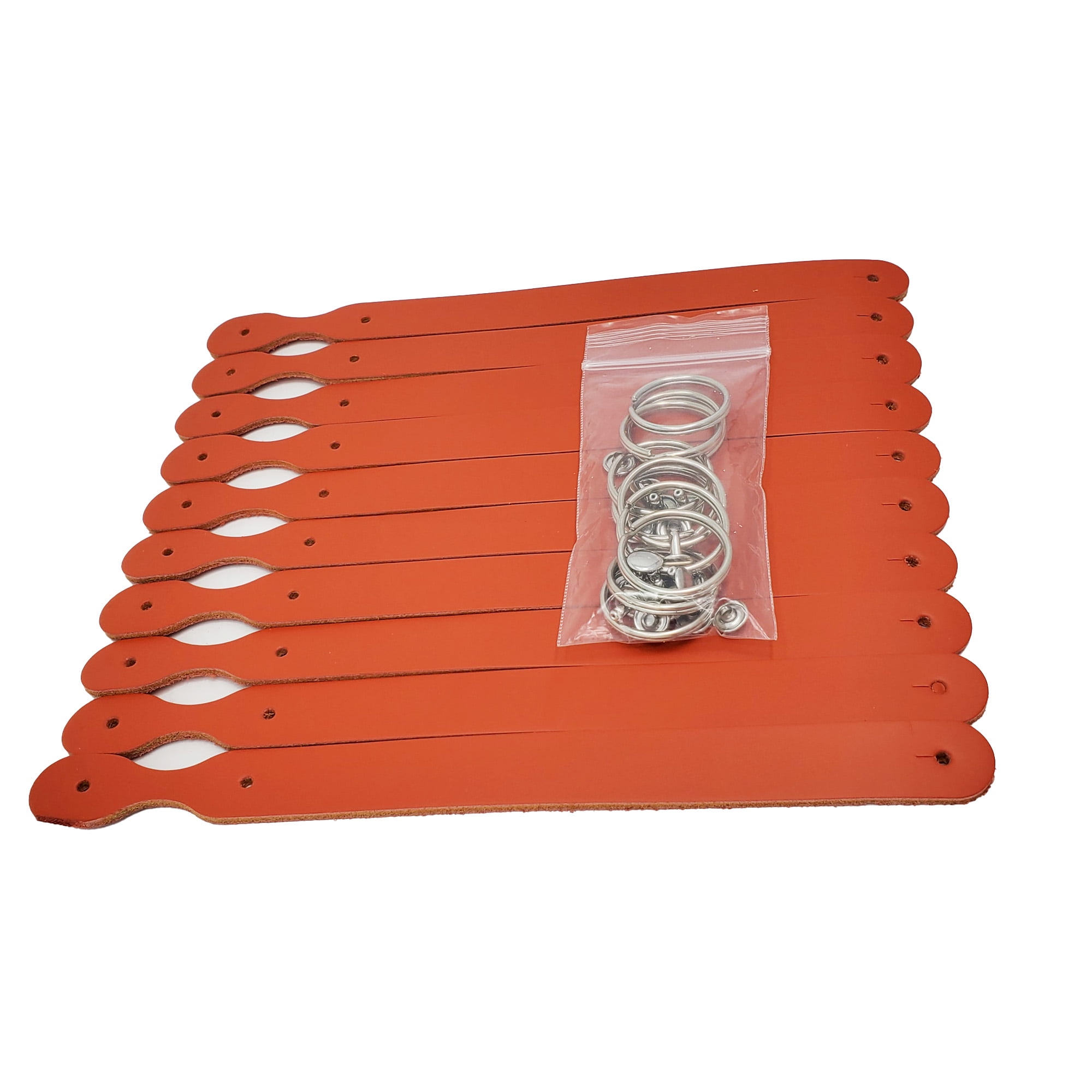 10 Packs Blank Leather Keychains Engraving Ready Full Grain Leather