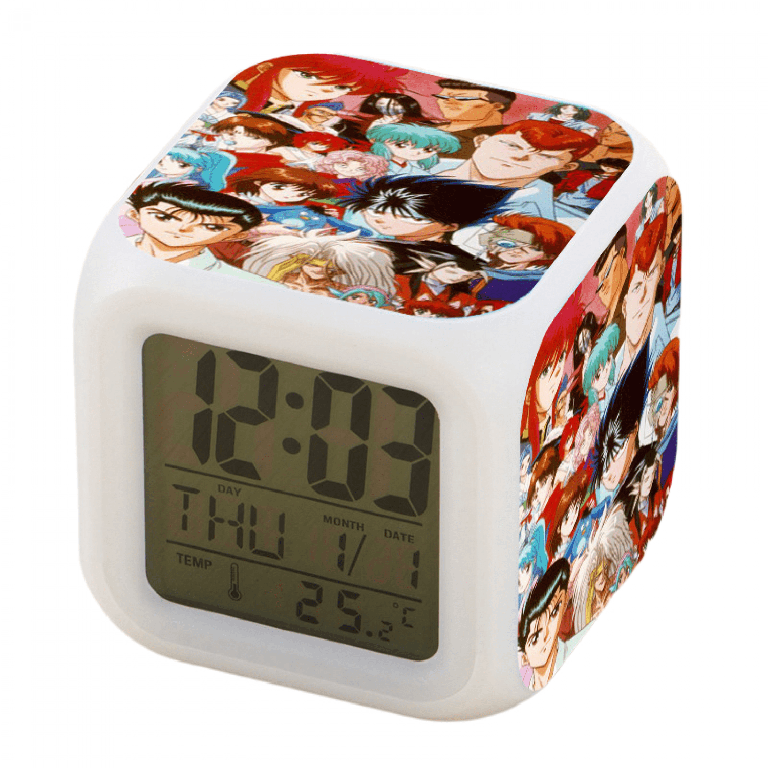 TIMPCV Anime Alarm Clock for Kids Room, LED Digital Bedroom Alarm Clock