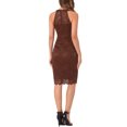 thumbnail image 3 of INSPIRE CHIC Vestido Elegante de Encaje para Mujeres con Cuello Halter Sin Mangas Cuerpo Ajustado Cóctel Vestido Sheath Midi Marrón XS, 3 of 6