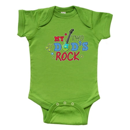 

Inktastic My Two Dads Rock with Guitar Gift Baby Boy Bodysuit