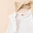 thumbnail image 5 of Girl Clothes Rib Knit Romper Daisy Print Pants Headband Baby Clothes for Girls 0 3 6 12 18 24 Months, 5 of 9
