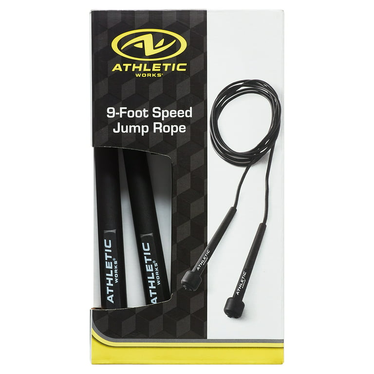 Athletic Works Adjustable Weighted Jump Rope, Adjusts up to 9' Length, Black