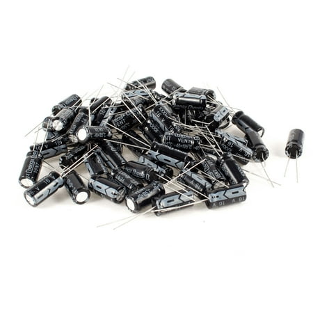 60pcs 1000uF 16V 8x16mm Radial Lead Electrolytic Capacitors Black