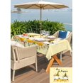 thumbnail image 5 of Outdoor Tablecloths with Umbrella Hole & Zipper, Yellow Bee Gnomes Tablecloth Rectangle 60x84 Inch, Spring Floral Daisy Farmhouse Waterproof Table Cloth, Patio/Pool/Picnic Table Covers, 5 of 8