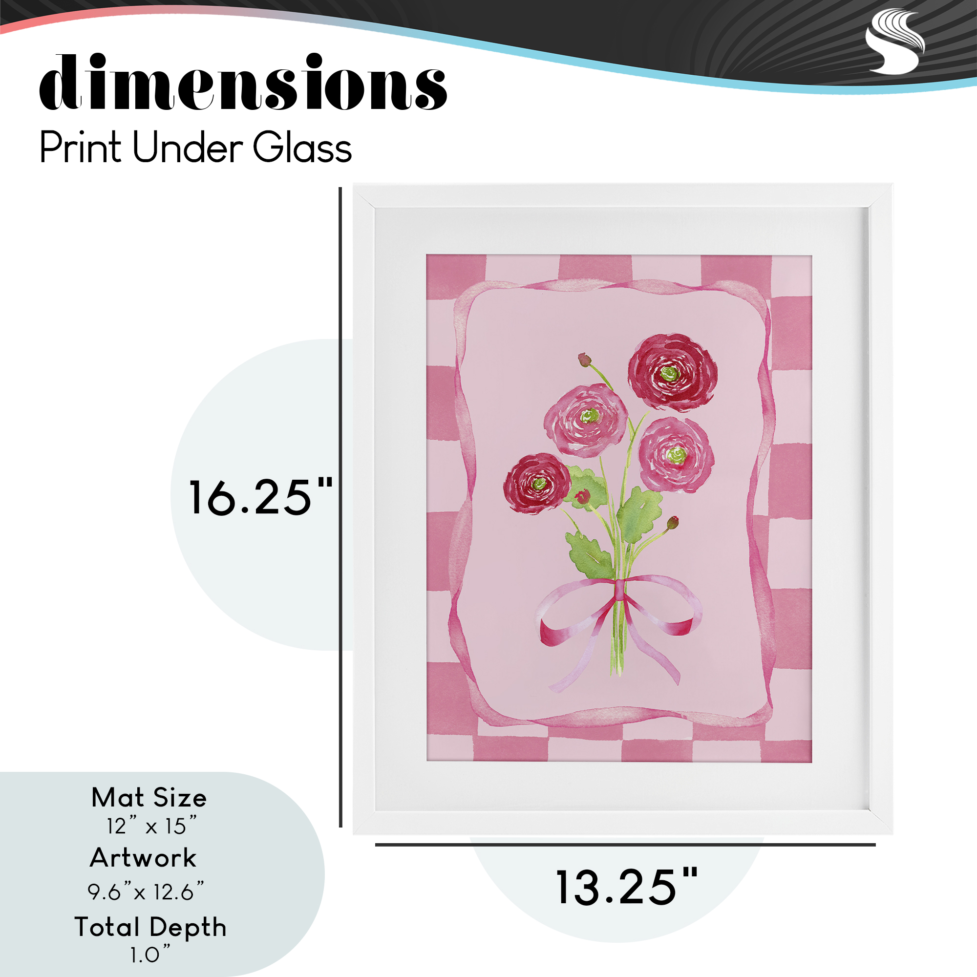 Pretty And Sweet Ranunculus White Framed Print Under Glass, design by Nina Jacobs