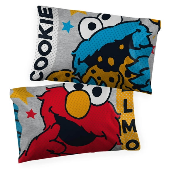 Sesame Street Grey Hip Elmo 1 Pack Standard Pillowcase, 100% Microfiber