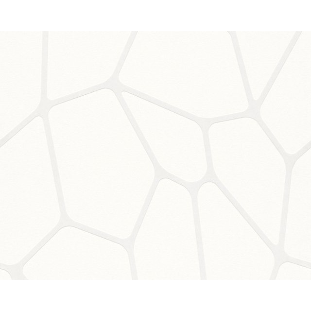 Noir et Blanc 2 - Moderne Folle Rayures Cercles Conception Crème Papier Peint Rouleau