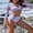 Pink, variant on ALove Women Rash Guard Swimsuit Two Piece Bikini Swimwear Sun Protection Bathing Suit