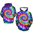 thumbnail image 4 of LAOLIUSN Novelty Tie Dye Style Hoodies for Men Spiral Streak Print Sweatshirt Pullover S-4XL, 4 of 7