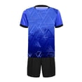thumbnail image 3 of JanJean Kids Boys Soccer Jersey and Shorts Set Athletic T-Shirt Football Team Training Uniforms Navy Blue 6, 3 of 5
