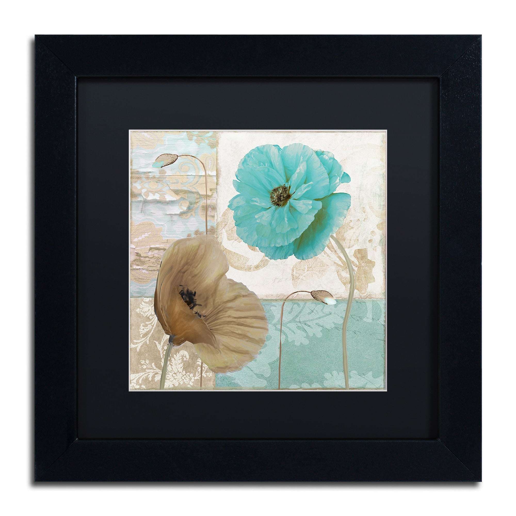 Trademark Fine Art "Beach Poppies IV" Canvas Art by Color Bakery Black Matte, Black Frame