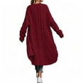 thumbnail image 6 of Oksale Long Cable Knit Cardigan for Women Plus Size Slouchy Long Sleeve Oversized Sweater Cardigans Duster Fall Open Front Winter Coats 2026 Wine 2XL, 6 of 10