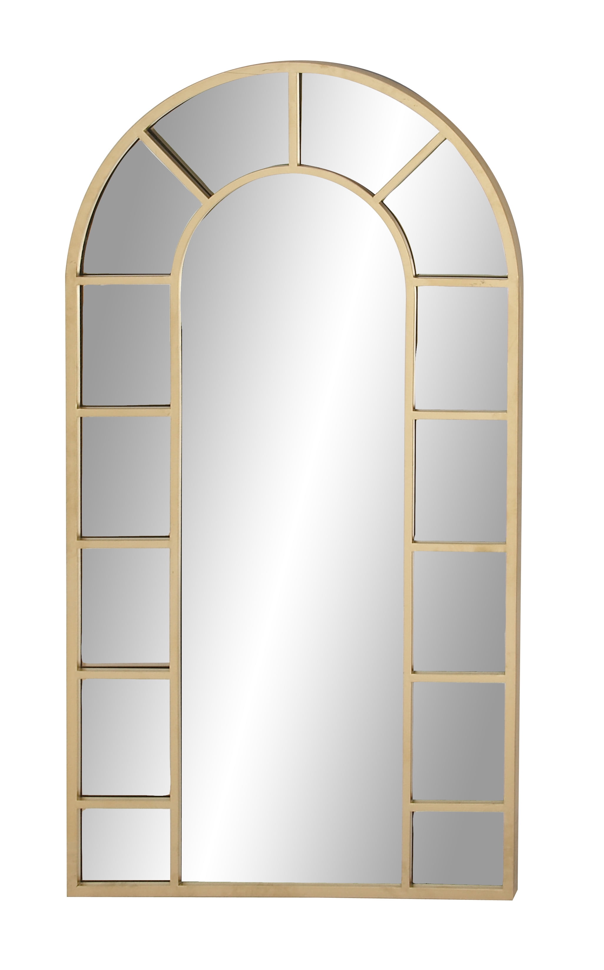 DecMode 32"W, 60"H Arch Wall Mirror, Gold