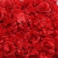 thumbnail image 4 of Panel de flores de rosa de seda artificial Decoración decorativa para bodas rojo, 4 of 7