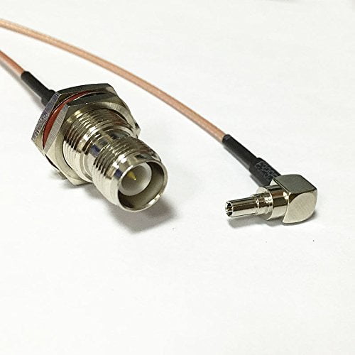 RP TNC female bulkhead to CRC9 male RA angle connector cable RG178 15cm 6" NEW Good Quality Fast USA Shipping