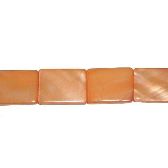 15x20mm Orange Color Mother Of Pearl Rectangle Beads Genuine Gemstone Natural Jewelry Making