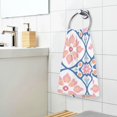 thumbnail image 3 of Yayeee 2 Pack Hand Towels for Bathroom 100% Cotton 16" x 28" Soft Absorbent Kitchen Towel, Mosaic Flowers Pattern, 3 of 7