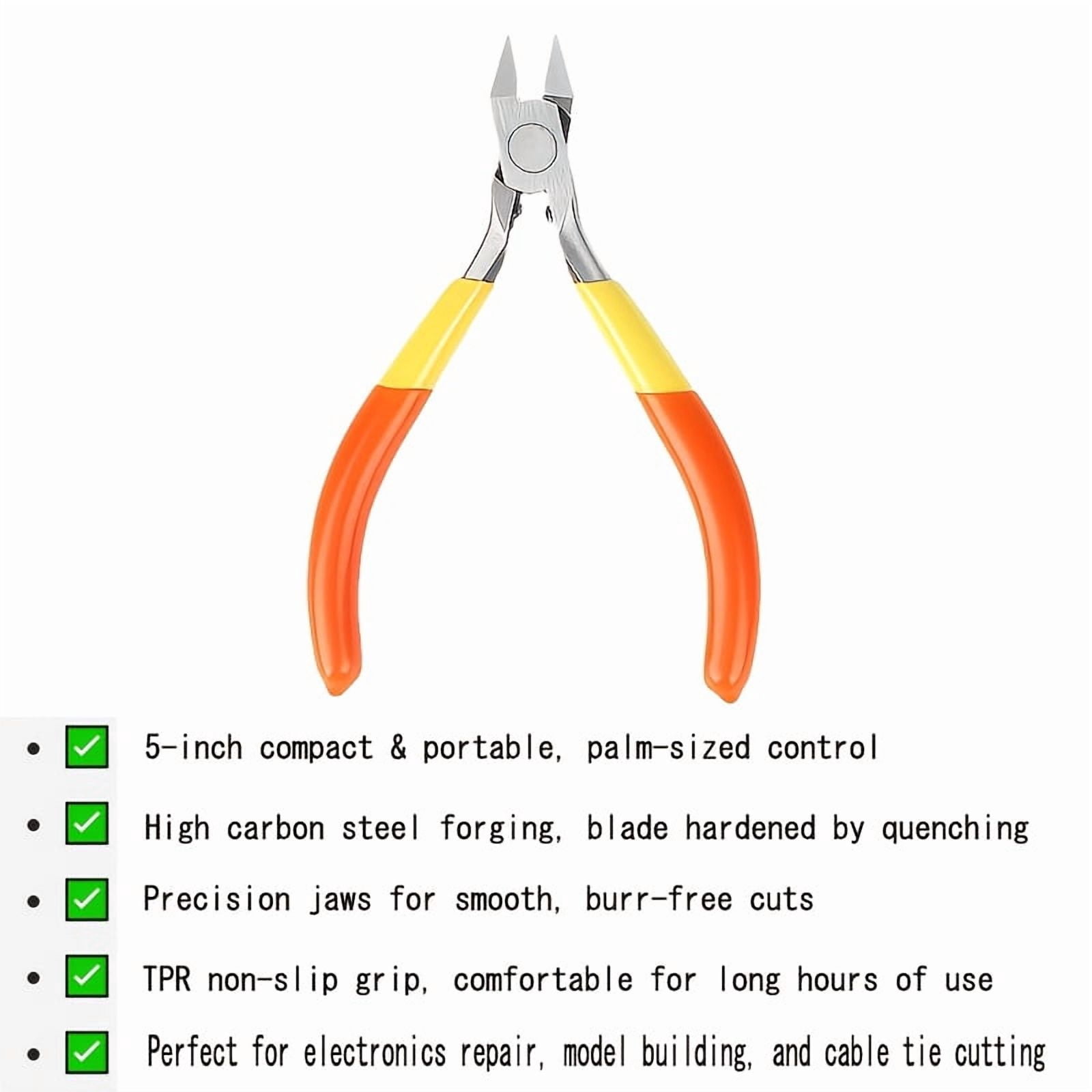 [Industrial Grade|Ultra-Thin] Industrial Grade 5" Ultra-Thin Flush Cutter | Sharp & Wear-Resistant Diagonal Pliers | Wire Cutters for Cable Ties