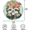 thumbnail image 2 of SKYSONIC Sloth Tropical Flower Round Placemats for Dining Table Non-Slip Heat-Resistant Polyester Table Mats Set of 6 Washable Table Mats for Kitchen Dining Table Decoration, 2 of 5