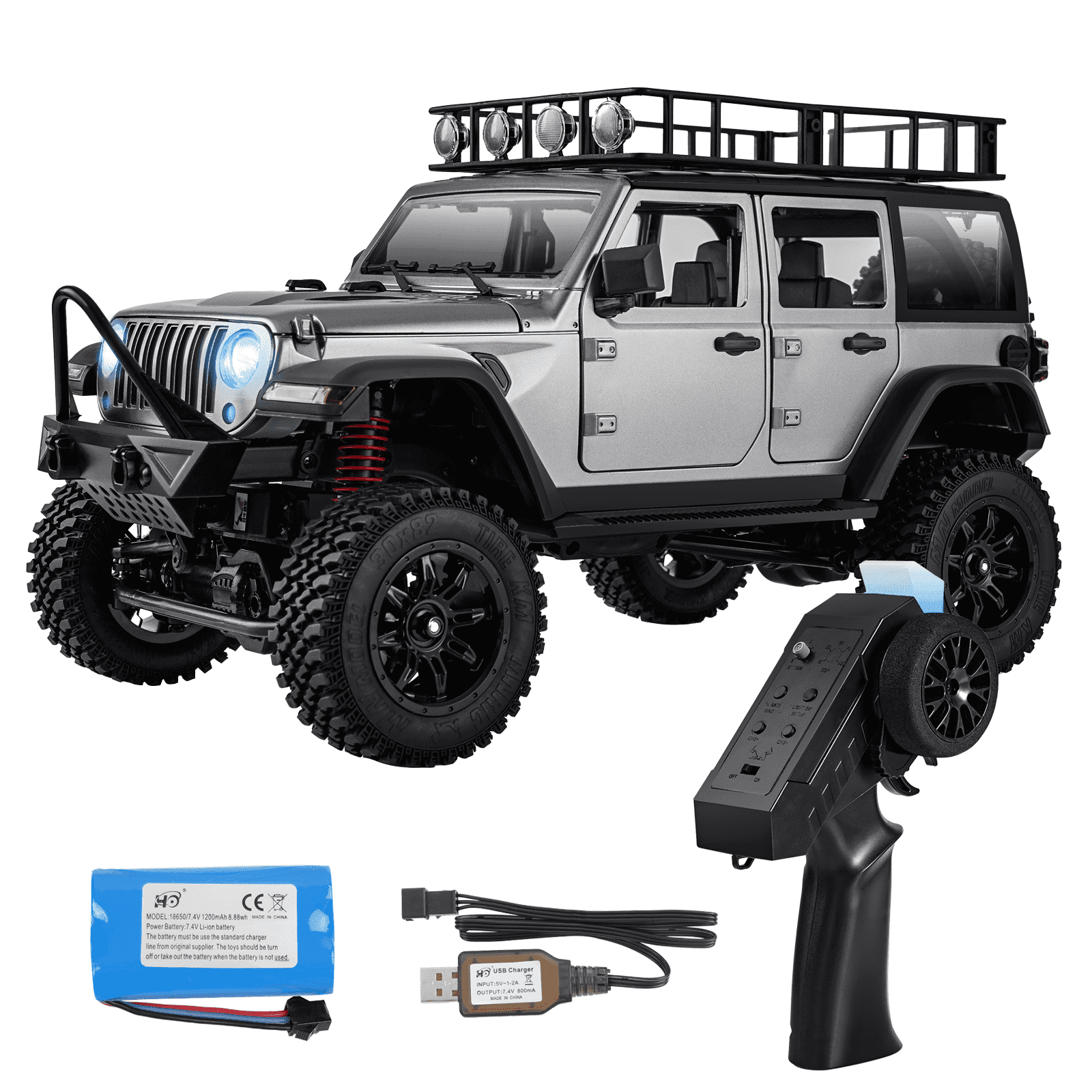 1/12 RC Crawler RTR, MN-128 Off-Road Truck, 4x4 RC Rock Crawler with 2.4G Remote Control RC Car Model for Adults Gifts (Gray)