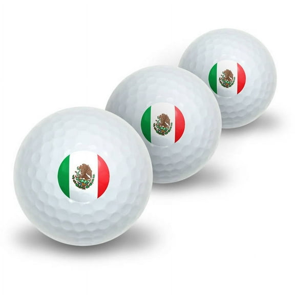 Mexican Flag Novelty Golf Balls, 3pk