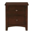 thumbnail image 3 of Tcbosik Traditional Nightstand Side Table with 2 Drawers, Functional 2-Drawer Bedside Table 22"L x 16"W x 24"H, Brown, 3 of 5