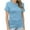 Light Blue2, variant on Diufon Womens Summer Tunics Casual Short Sleeve Round Neck T Shirts Solid Color Tops