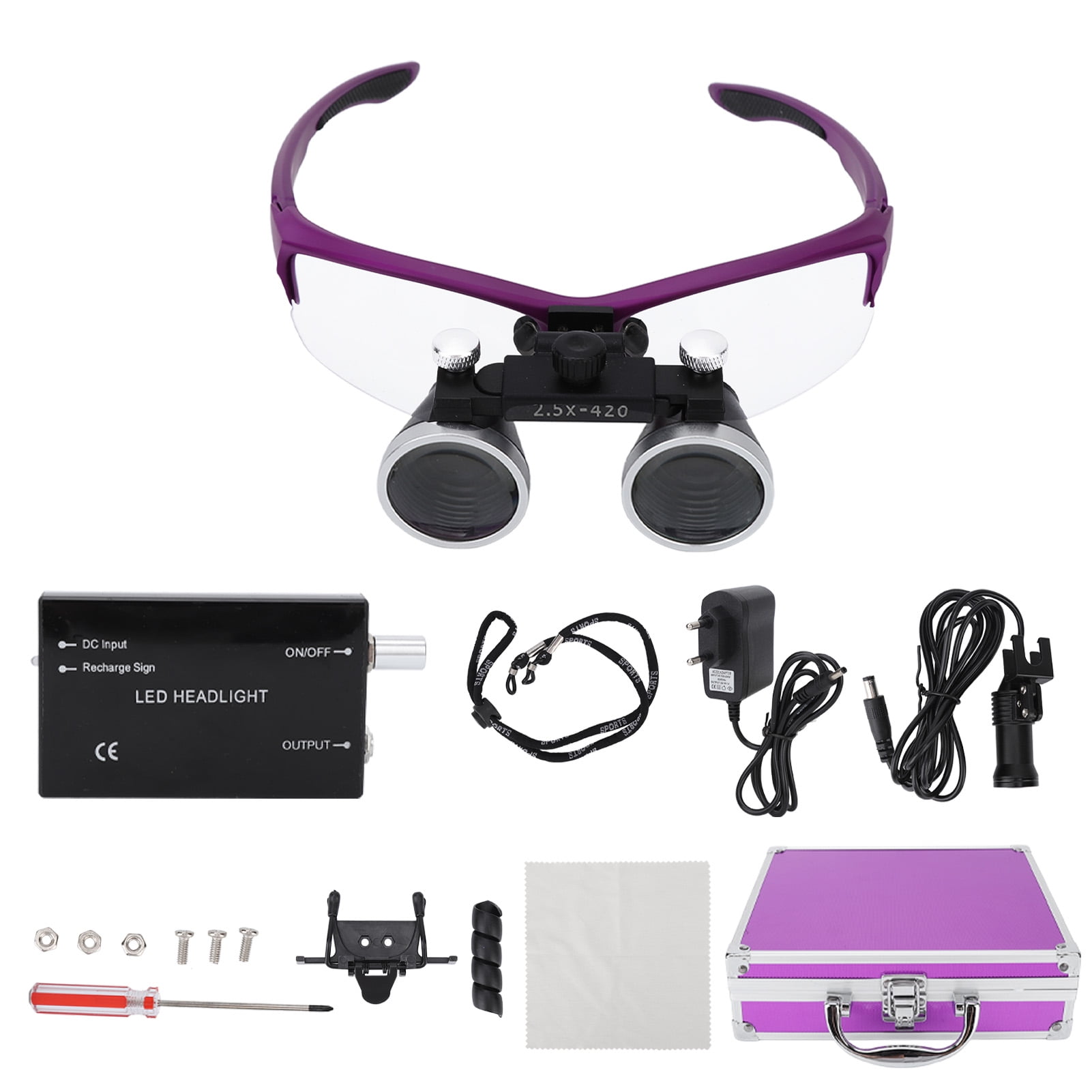 Loupes Magnifying Glasses With LED Light 2.5X Headband Magnifying Glass