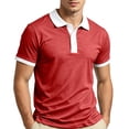 thumbnail image 2 of Breeze Polo Shirts for Men Color Block Henley Short Sleeve T Shirts Causal Athletic Golf Tees, 4XL, 2 of 7