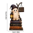 thumbnail image 3 of Ghost on Books Figurine Halloween Resin Village Decoration with Witches Welcome Sign Tabletop Mantel Shelf Indoor Fall Decor C, 3 of 6