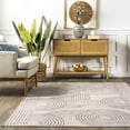 thumbnail image 3 of nuLOOM Marestella Reversible Machine Washable Area Rug, 4' x 6', Beige And Navy, 3 of 9